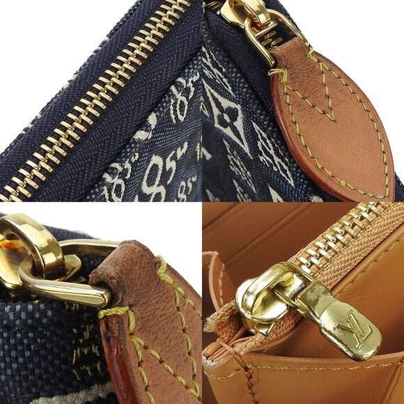 LOUIS VUITTON Blue Monogram Leather Wallet - Picture 5 of 9